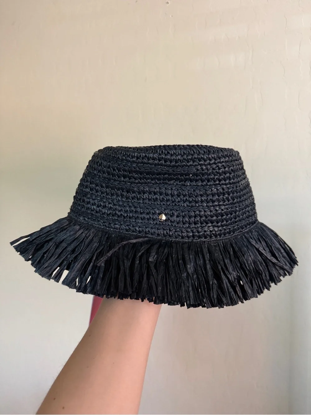 Kate Spade Frayed Raffia Straw Wide Brim Bucket Hat Women’s
